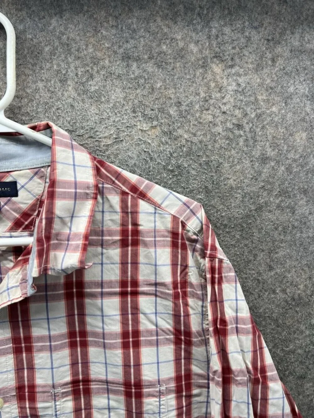 Banana Republic Shirt Men XL Red Plaid Long Sleeve Button Up Cotton Casual